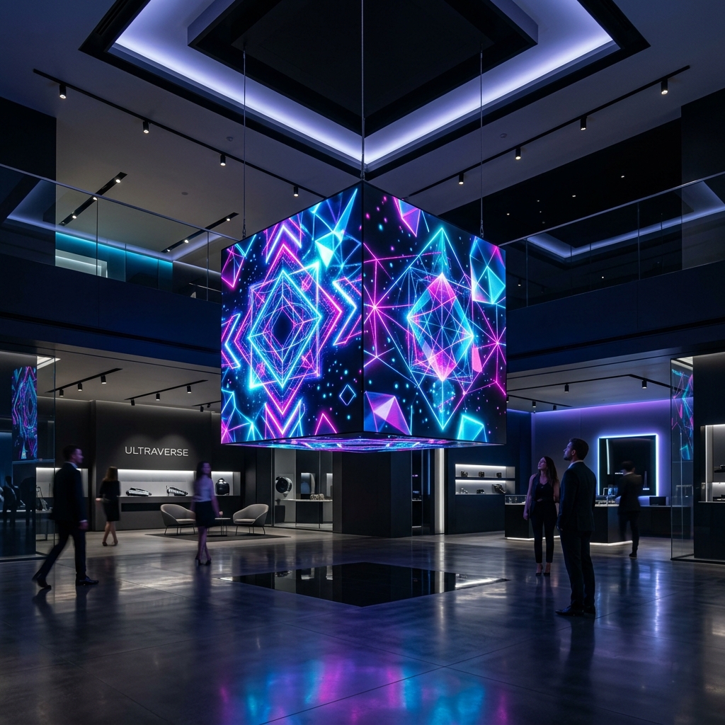 360° Cube-Shaped LED Screen