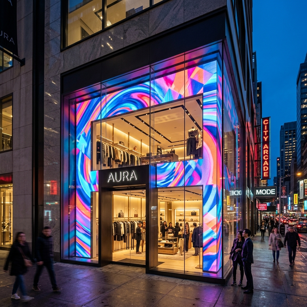 Transparent Glass LED Facade